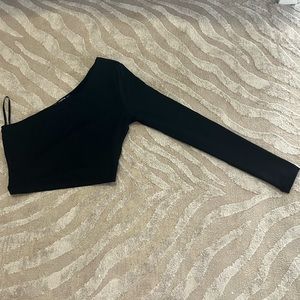 SHEIN, Black, One sleeve crop top, X Small